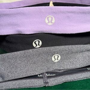 Lululemon Women’s Headbands * 3 * Purple Black Gray * Silicone Grip